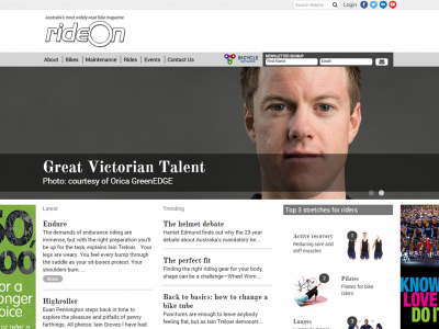 ride on magazine web design
