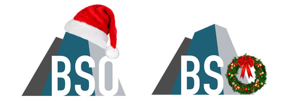 BSO Christmas Santa Hat logo or Christmas Wreath