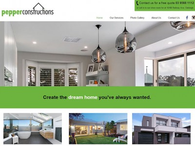Pepper Constructions website