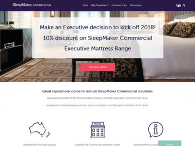sleepmaker commercial website design