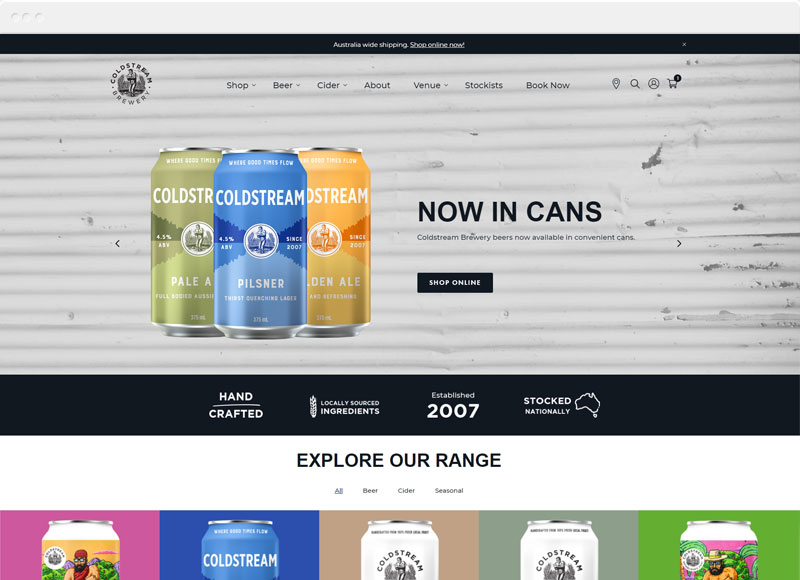 Coldstream Brewery Website Design
