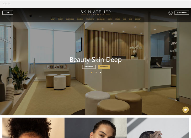 Skin Atelier Website Design