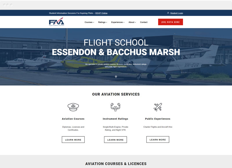 Flyfaa website design